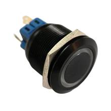 25mm Black Aluminum Ring Illumination Momentary or Self Locking1NO1NC Anti-vandal Metal Electric Push Button Switch 2024 - buy cheap