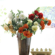 Rosas artificiales de seda para decoración del hogar, rama de crisantemo, arreglo Floral, simulación de peonía falsa 2024 - compra barato