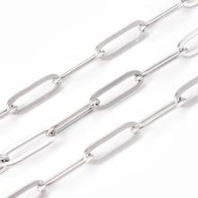 2Roll 304 Stainless Steel Soldered Paperclip Cable Chains Accessories For jewelry DIY making With Spool,about 5m/roll 2024 - buy cheap