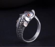Direct sale natural Tibetan Silver goldfish open ring female creative antique jewelry free of freight 2024 - buy cheap