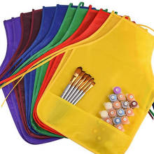 Avental limpo para crianças, tecido não-tecido com bolsos, colorido, para cozinha, sala de aula, 1 peça 2024 - compre barato