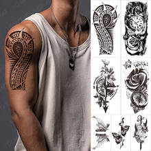 Водостойкая временная татуировка-наклейка Самоа, маори, тотем, племя, татуировка на руку, черное крыло, пражна, боди-арт на руку, искусственный рукав, татуировка для женщин и мужчин 2024 - купить недорого