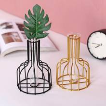 Nordic Iron Golden Hydroponic Vase Decoration Living Room Table Top Decoration Dried Flower Green Dill Plant Container Vase 2024 - buy cheap