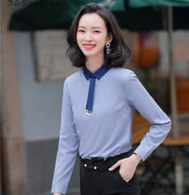 Novelty Grey Long Sleeve Blouses and Shirts for Women Business Work Wear Fashion Styles Blouse Ladies Casual Female Tops Clothes 2024 - buy cheap