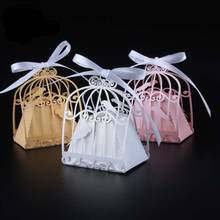 50pcs Laser Cut birdcage Wedding Favor Boxes Love birds Candy Box Baby Shower Favors with Ribbon Birthday Wedding Party Supplies 2024 - buy cheap