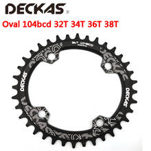 Deckas-Platos y bielas de corona, ovalados, angostos, anchos 104BCD, piezas de placa para cadena 104 BCD para bicicleta de montaña MTB, 32T, 34T, 36T y 38T 2024 - compra barato