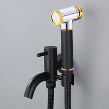 Bidet Faucet Black & Gold Brass Single Cold Toilet Corner Valve Hand held Hygienic Shower Head Wash Car Pet Sprayer Airbrush Tap 2024 - buy cheap