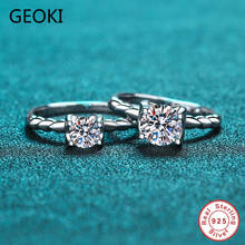 Anel de diamante geoki 0.5-1 ct de prata esterlina 925, corte perfeito, anel de moissanite, clássico com 4 pontas de pedra 2024 - compre barato