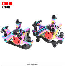 Zoom xtech-freio de disco hidráulico colorido, freios a disco dianteiro/traseiro, para bicicleta mtb e scooter elétrica mi m365 mijia 2024 - compre barato