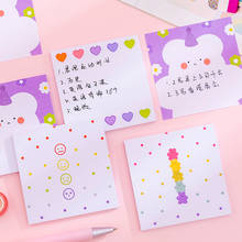 Cartoon Flower Bear Memo Pad Self-Adhesive N Times Sticky Notes Stationery Label sticker Notepad School Supplies escolar 2024 - buy cheap