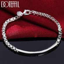 DOTEFFIL 925 Sterling Silver Intermediate Brand Box Bracelet For Women Wedding Engagement Party Jewelry 2024 - buy cheap
