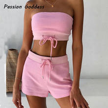 Conjunto de 2 piezas formado por Top y pantalón corto, para mujer, Color rosa, para correr 2024 - compra barato