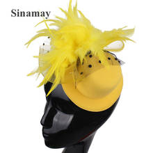Chapéu de jantar formal para mulheres, chapéus fascinator coquetel capilar 2024 - compre barato