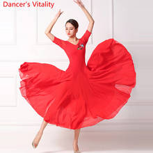 Roupas Competição de Dança moderna Das Mulheres Vestido Bordado Slim Fit Traje Desempenho Dança de Salão De Baile De Valsa Padrão Nacional 2024 - compre barato