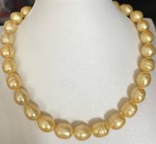 huge9-10mm south sea baroque gold pearl necklace 18inch 14k 2024 - buy cheap