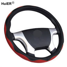 Car Trunk Steering Wheel Cover Artificial Leather For 36 38 40 42 45 47 50 CM Wrap Braid on the Steering wheel Volant Black Red 2024 - buy cheap