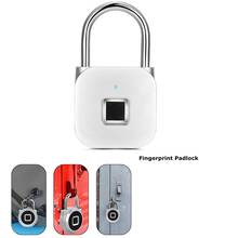 Portable Keyless Smart Padlock Anti-theft Fingerprint Door Lock Security Cabinet Door Lock Electronic Non-password Lock 2024 - buy cheap