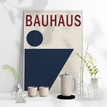 Bauhaus 1923 Weimar Exhibition Poster, Concise Trapezoidal Circular Wall Stickers, Minimalism Geometry Wall Picture Home Decor 2024 - buy cheap