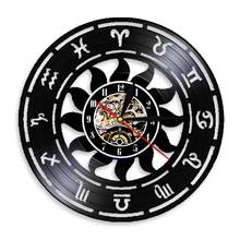 Zodiac Sign Wall Art Decorative Clock Astronomy Time Hanging 3D Wall Clock Modern Design Vinyl Record Hanging Watch Home Decor 2024 - buy cheap