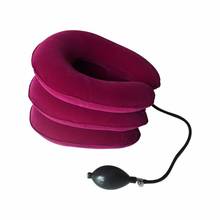 Fully velvet Cervical Neck Traction Collar Portable Inflatable Device Rose Red Relieve Neck Fatigue 2024 - buy cheap