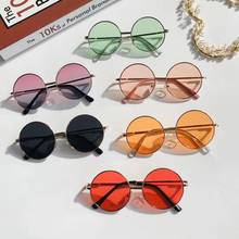 Солнцезащитные очки женские, Круглые, в стиле ретро, из сплава солнцезащитные очки с линзами 2024 - купить недорого