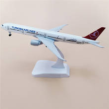 20CM Turkish Airlines  Boeing 777 Aircraft Metal model 16CM Plane model Airplane Toys with wheel Collectible gift 2024 - buy cheap