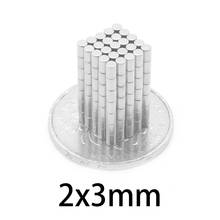100-3000pcs 2x3mm Round sheet Magnets  N35 Neodymium rare earth micro NdFeB super Strong circle Powerful Magnet 2*3mm 2024 - buy cheap