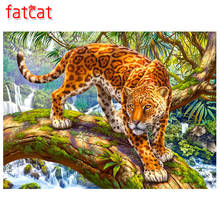 FATCAT 5d diy Diamond Painting Money leopard Diamond Embroidery animal Full Square Round Mosaic stickers home decor AE508 2024 - buy cheap