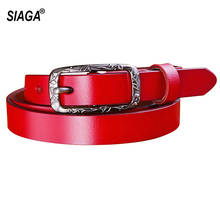 Cinturón Industrial de cuero genuino para mujer, cinturón de cintura alta con hebilla de Pin, cinturones de Metal para vestidos, FCO072 2024 - compra barato