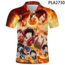 Novo verão uma peça luffy anime 3d impresso streetwear hombre camisas de polo masculino moda polo homme menino manga curta legal topos 2024 - compre barato