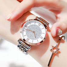 Reloj de pulsera de cristal para mujer, cronógrafo de lujo con diamantes, de acero inoxidable, 2020 2024 - compra barato