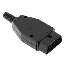 Obd ii obd2 diy 16 pinos macho cabo de abertura de extensão interface diagnóstico do carro conector plug adaptador com escudo sr e parafuso 2024 - compre barato