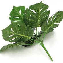 Искусственные растения, 1 ~ 5x искусственные растения, ненастоящие, зеленые листья, для свадьбы, домашнего декора 2024 - купить недорого