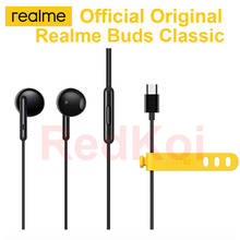 Realme Buds Classic Earphone Type C 3.5mm Earbuds Half In-Ear Wired Music built-in Microphone 14.2mm Large Driver Headset 2024 - buy cheap