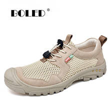 Plus Size Lightweight Casual Men Shoes Spring Outdoor Mesh With Suede Leather Comfortable Walking Shoes Men 2024 - buy cheap