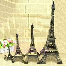 Estatuilla de la Torre Eiffel de París, estatua de tono bronce, modelo de aleación Vintage, decoración de 25cm 2024 - compra barato