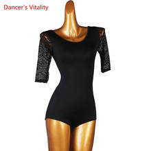 Dança latina feminino criança adulto elegante laço terno do corpo prática roupas dança moderna onesies high-end desempenho personalizado topo 2024 - compre barato