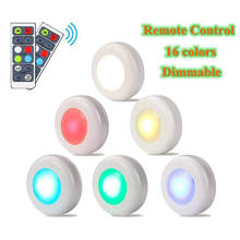 16 Color Remote Control Dimmable Night Light LED Under Cabinet Lamp for Kitchen Toilet Wardrobe Loft Closet Home Room Decoration 2024 - buy cheap