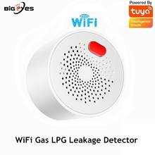 TUYA-Detector de Gas inalámbrico con WiFi, dispositivo con Sensor de fugas de Gas Natural, aplicación Smart Life, AC220V, 75dB 2024 - compra barato