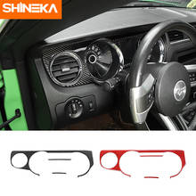 SHINEKA Carbon Fiber Car Interior Dashboard Instrument Panel Decoration Cover Stickers For Ford Mustang 2009-2013 Car Styling 2024 - buy cheap