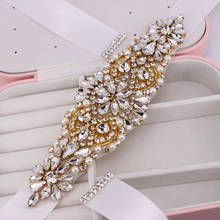 Wedding Belt Pearl Crystal Gold Bridal Belt Rhinestones Wedding Dress Sash Ribbon For Bridal Accessories SM1001 2024 - buy cheap