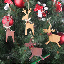 Colgantes de ciervo de madera para Navidad, adorno para el árbol de Navidad, adornos de alce para fiesta 2024 - compra barato