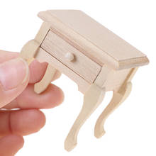 Casa de muñecas en miniatura, mueble de madera para dormitorio, mesita de noche, accesorios, 1/12 2024 - compra barato