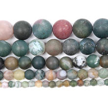 Natural Stone Frosted Indian Agates Round Loose Beads For Jewelry Making Needlework Bracelet Diy Strand 4-12 MM 2024 - buy cheap