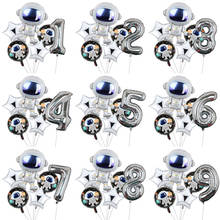 Globos de papel de aluminio con forma de cohete para niños, globo de astronauta para fiesta del espacio exterior, tema de galaxia, decoración de fiesta de cumpleaños, Globos de helio, 6 uds. 2024 - compra barato