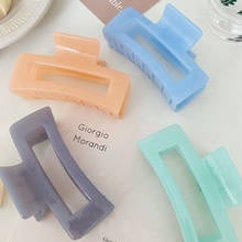 Rectangle Hair Claws Solid Color Plastic Hair Grab Clips Women Korean Hair Accessories for Girls Buckle Bath Ponytail Holder 2024 - buy cheap