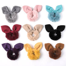 Free shipping fashion plush rabbit ear women hair scrunchies winter girl's hairbands Ponytail Holder Hair accessories 2024 - buy cheap