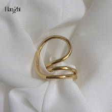 Anéis minimalistas para mulheres hangzhi 2020, anel aberto multidimensional variado de geométrica para mulheres 2024 - compre barato