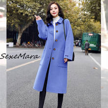 2022 Winter Fashion Single Breasted Women Wool Coats Plus Size Office Lady Long Warm Coats 2024 - buy cheap