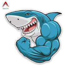 Aliauto Personality Car Sticker Fashion Lovely Cartoon Muscle Sharks Colored Decoration Graphic Accessories PVC Decal,14*13cm 2024 - buy cheap